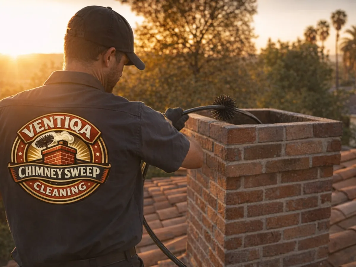 chimney sweep technician on the job in Simi Valley, CA